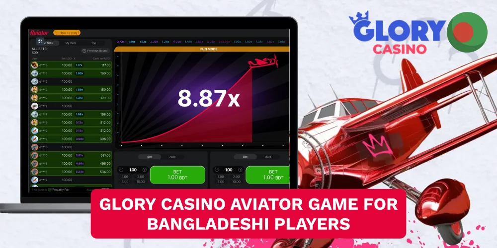 Review of the Aviator game at Glory Casino