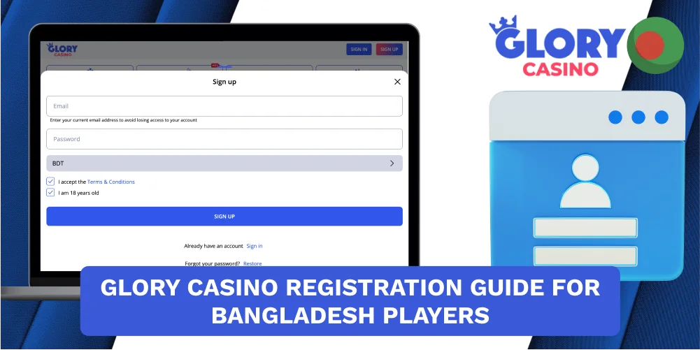 Glory Casino Registration Instructions